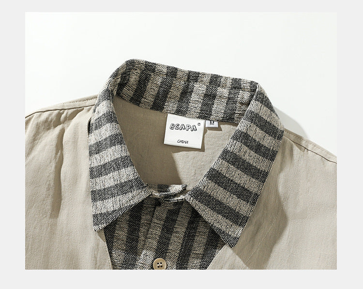 American Fashion Striped Stitching Layered Jacket