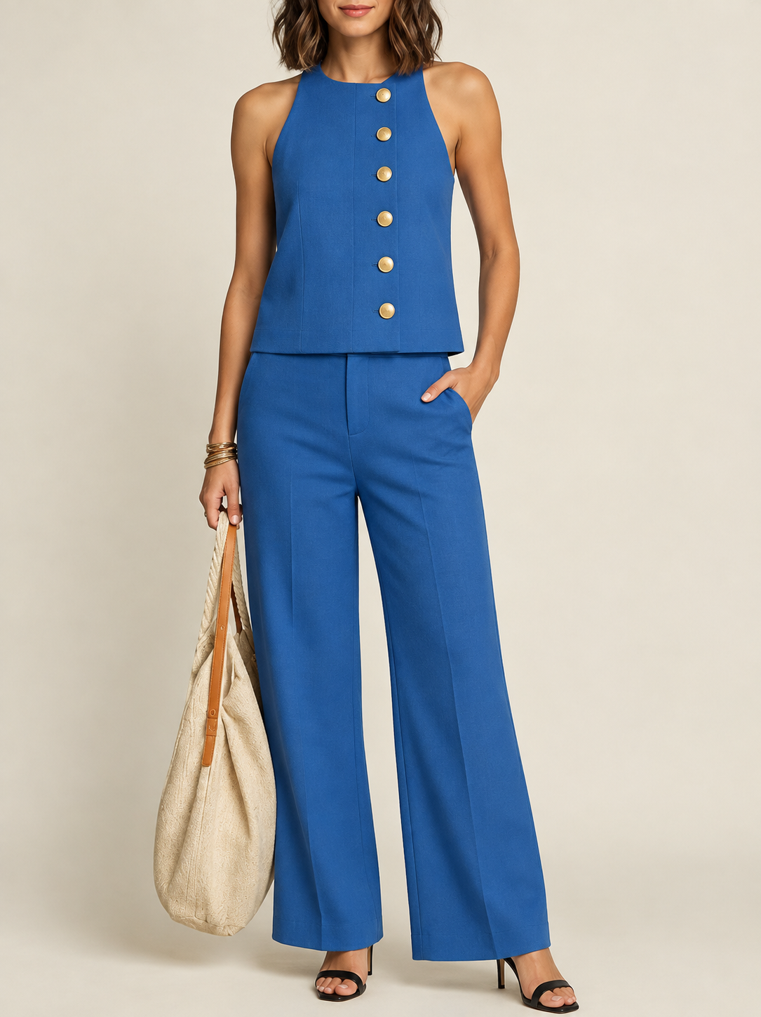 Women’s French-Inspired Halter Two-Piece Set