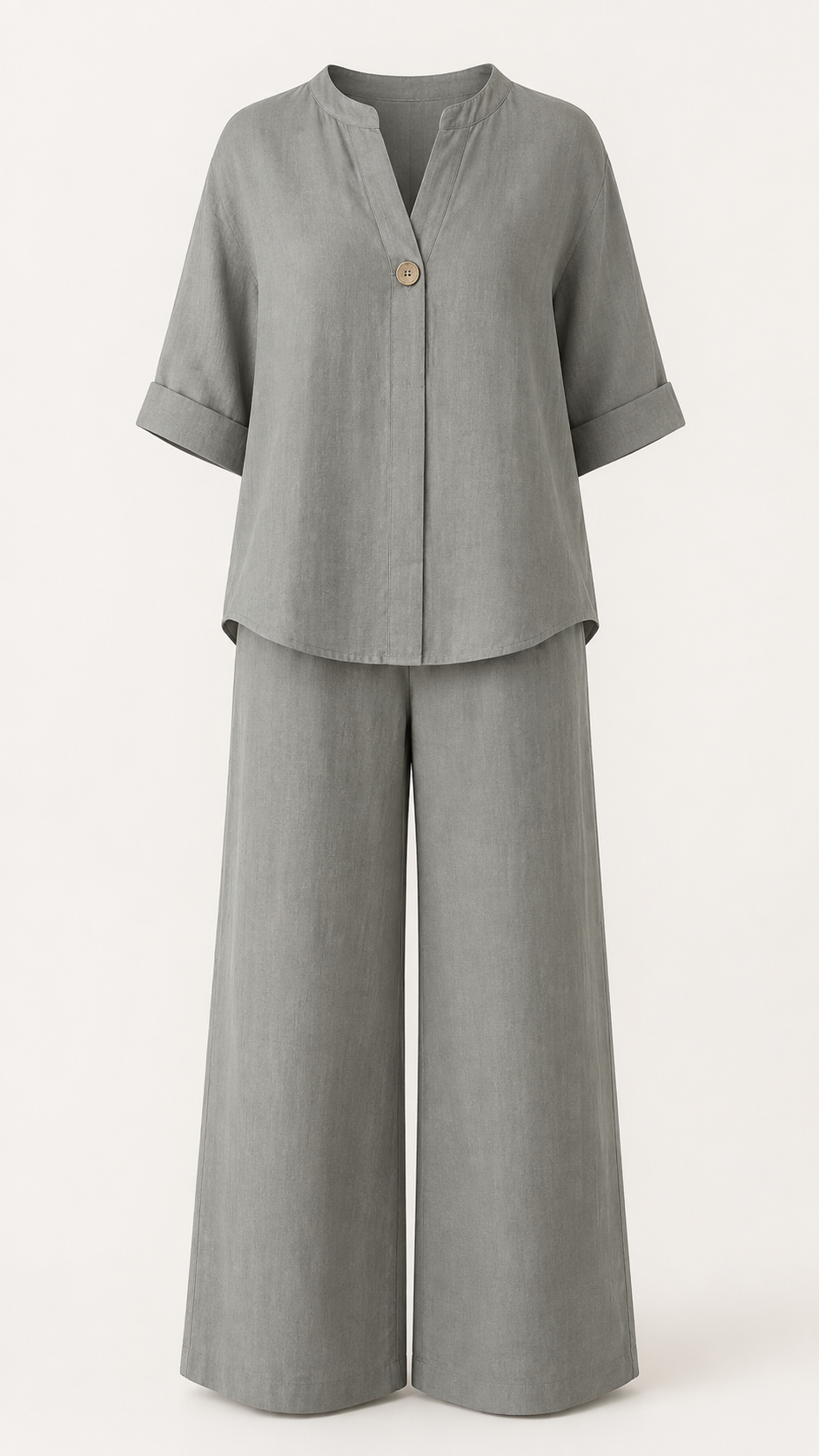 Womens V-Neck Three-Quarter Sleeve Pants Casual Set