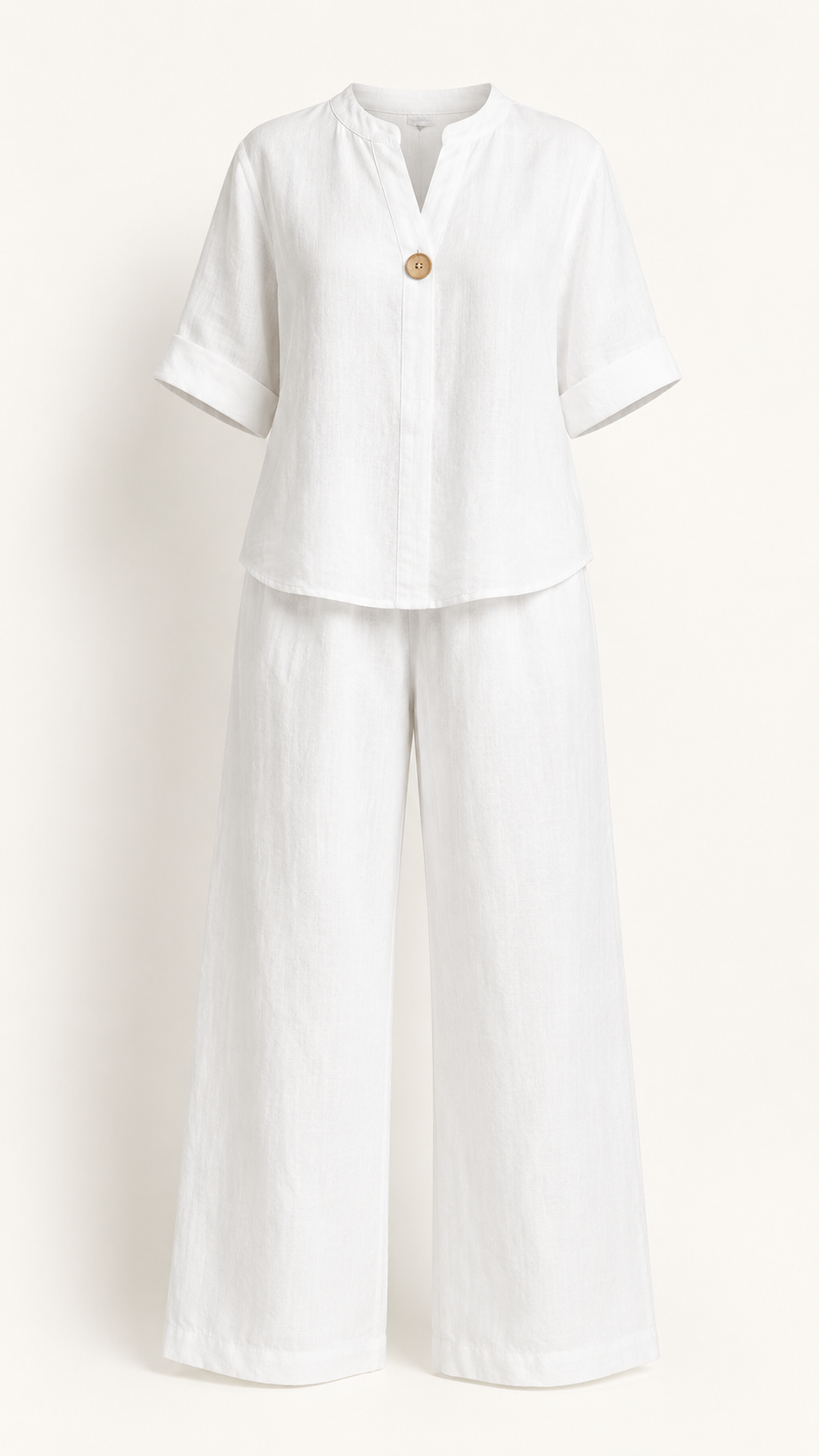 Womens V-Neck Three-Quarter Sleeve Pants Casual Set