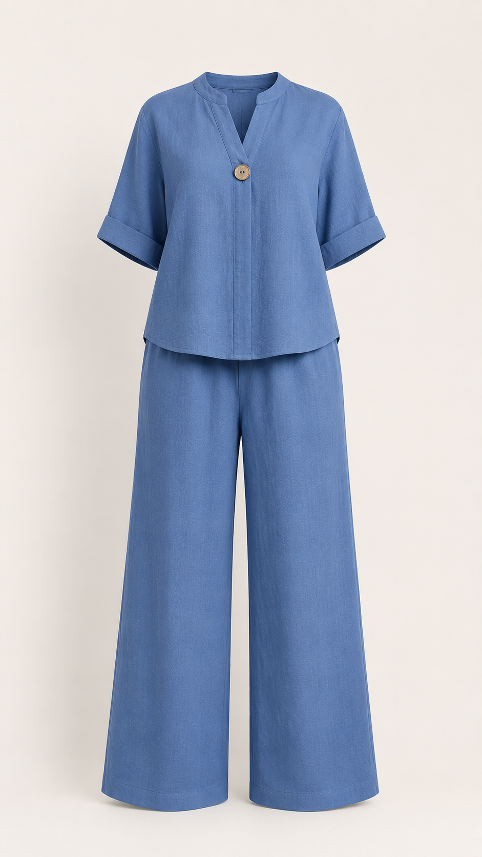 Womens V-Neck Three-Quarter Sleeve Pants Casual Set