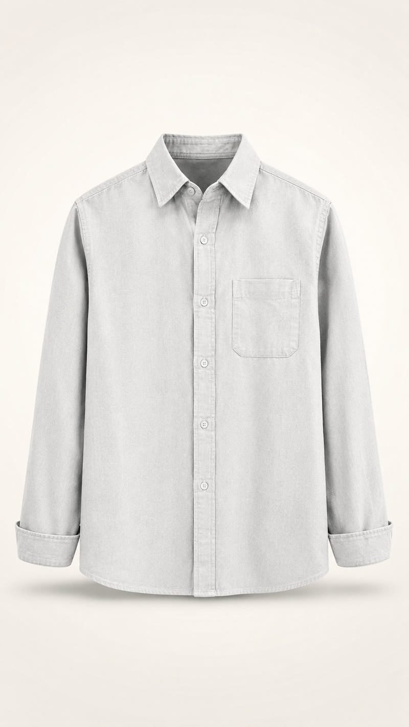 Cross-border Amazon Foreign Trade Europe And The United States Men's New Lapel Solid Color Shirt Men's Retro Long Sleeve Shirt