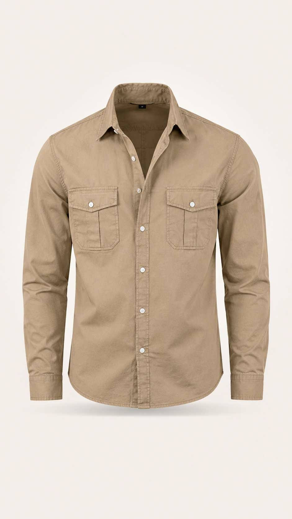 Men Multi Pocket Casual Long Sleeve Shirt, European American Style Top For Spring And Fall