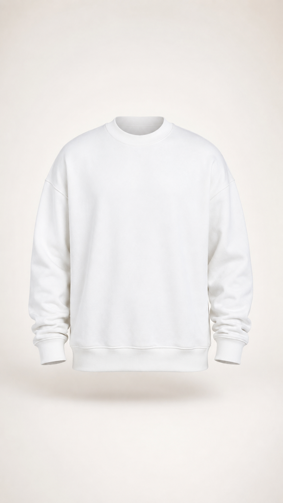 Fleece-lined Extra-thick Crew-neck Sweatshirt Jacket