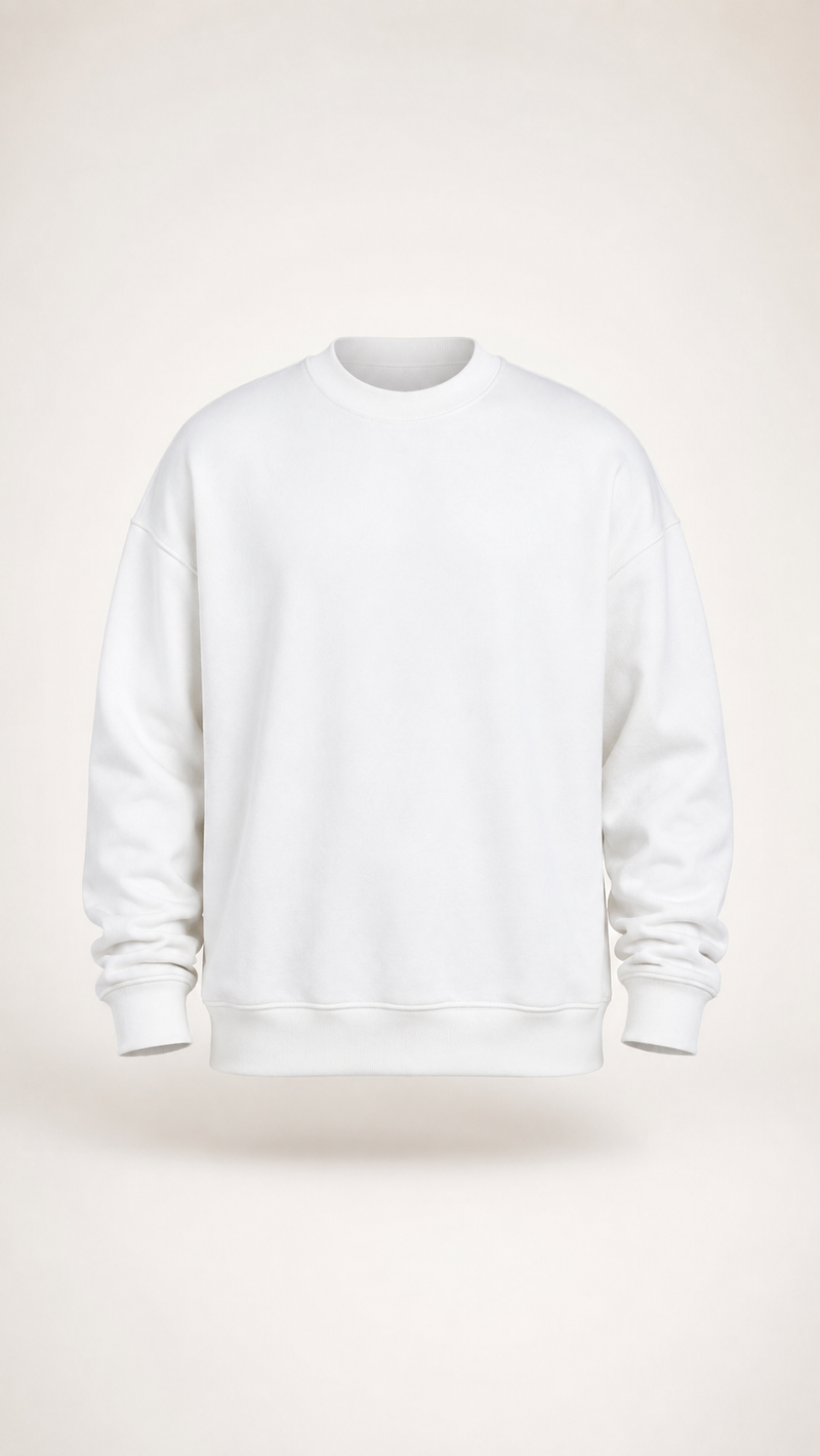 Fleece-lined Extra-thick Crew-neck Sweatshirt Jacket