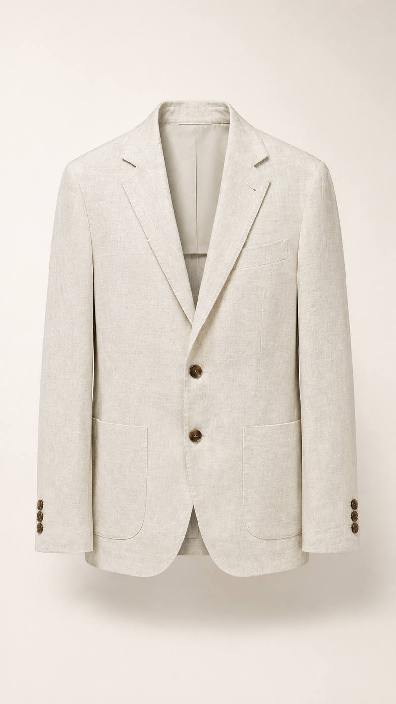 Plus-size Mens Linen Slim-fit Suit Set