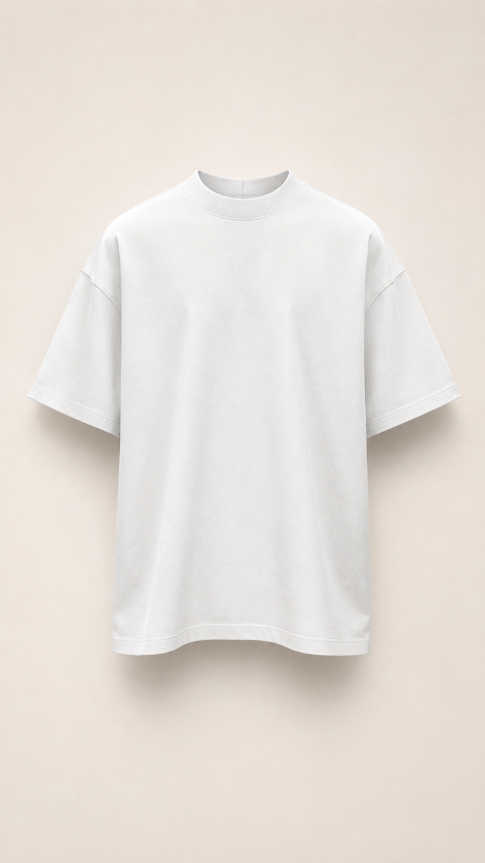 Plus Size Cotton Men's Blank T-Shirt White Oversized Retro Solid Color T-Shirt Large Size Men's Women's Fashion Short Sleeve Men's T-Shirt