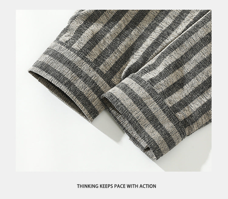 American Fashion Striped Stitching Layered Jacket